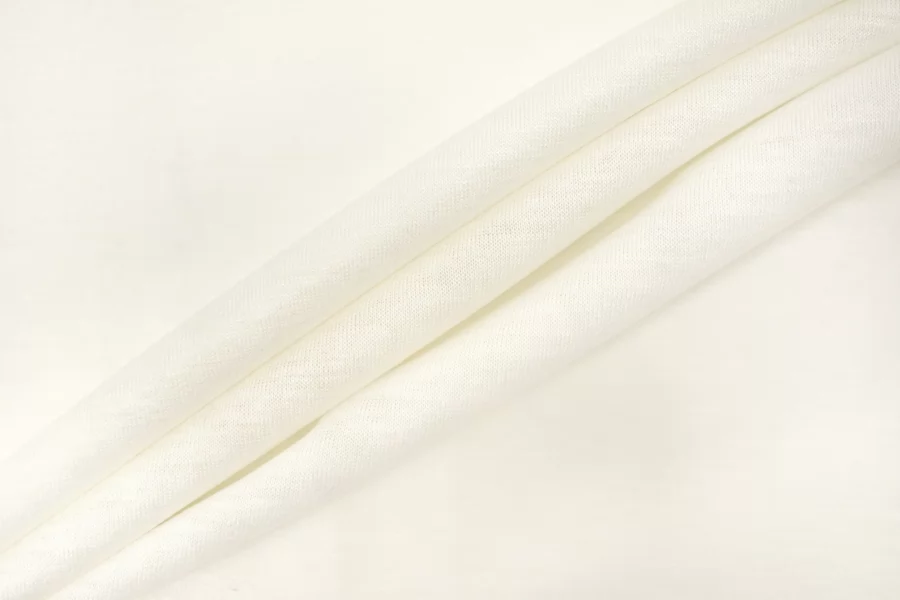 Трикотаж хлопковый тонкий кулирка Молочный H38/2 Q10 10022674