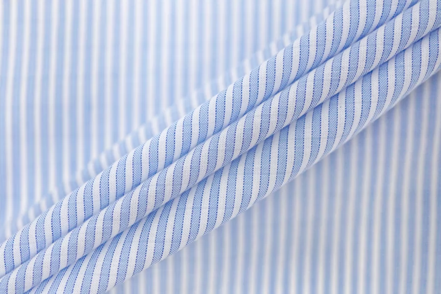 Рубашечный хлопок в полоску Бело-голубой FRM H003 EE11 13022605