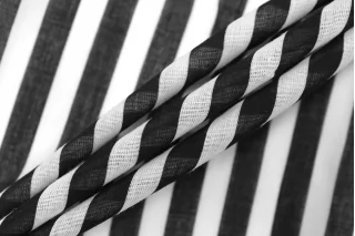 Батист хлопковый Чёрно-белая полоска FRM H003 FF22 13022632