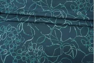 Рубашечный хлопок мерсеризованный Абстракция цветочная сине-бирюзовая FRM H003 FF22 13022633