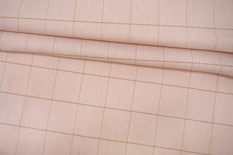 Вискоза со льном костюмно-плательная Бело-розовая FRM H003 EE66 13022691