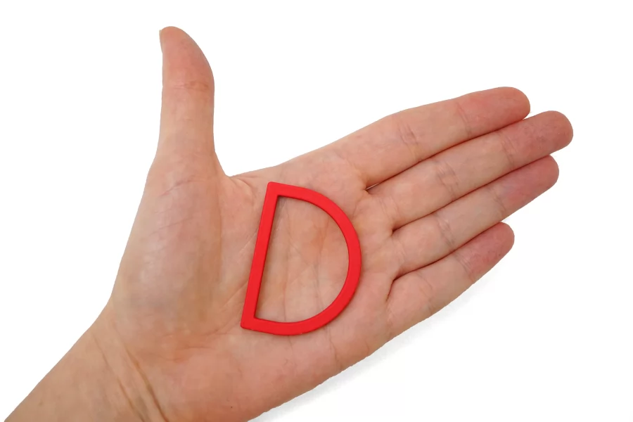 Полукольцо металл красное 45х30 мм (U-3) 15112539