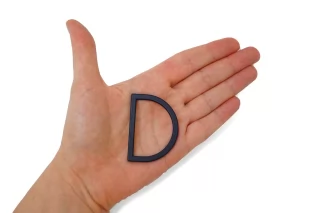 Полукольцо металл темно-синее 45х30 мм (U-3) 15112540