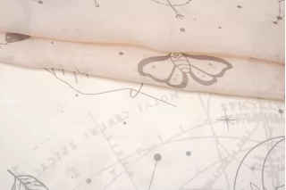 Шифон шёлковый MAX MARA Созвездия на пудровом MM H28/1 N50 16032603