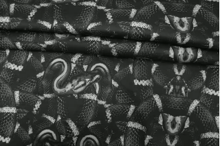 Хлопок-стрейч костюмный Змеи чёрно-серые SF H11/2 А77 16032604