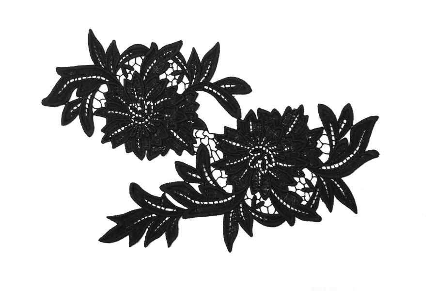 Пришивной  кружевной элемент черный ST0 17022655