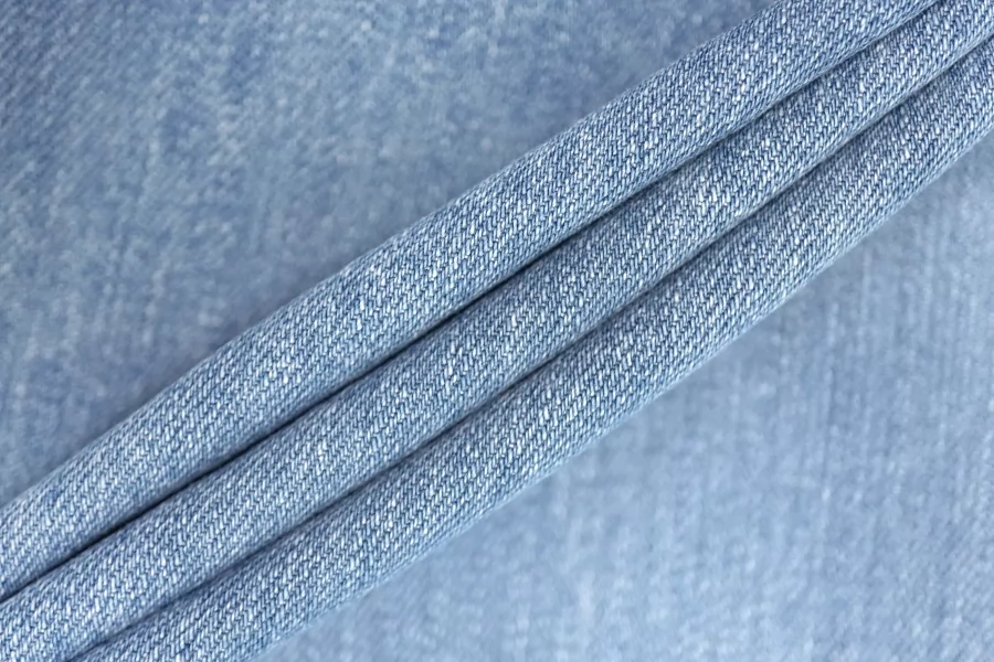 ОТРЕЗ 2,35 М ДЕФЕКТ Джинса хлопковая вареная Голубая CVC (ДФ4) 19112526-1