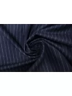 Костюмно-пальтовая шерсть Тёмно-синяя в полоску BNC H60/4 DD70 25032602