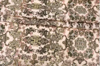 Костюмная шерсть LORO PIANA Орнамент на светло-персиковом BNC H60/1 FF10 25032610