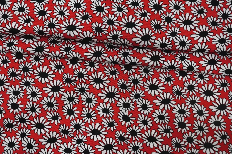 Джинса хлопковая Цветы на красном BNC H13 MM00 25032635