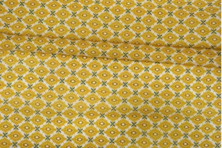 Батист хлопковый Жёлтые цветы на белом BNC H2/2 A22  25032641