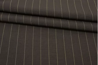 Плательно-костюмная шерсть в полоску Тёмно-коричневая BNC H62 G60 26032612