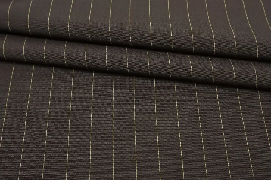 Плательно-костюмная шерсть в полоску Тёмно-коричневая BNC H62 G60 26032612