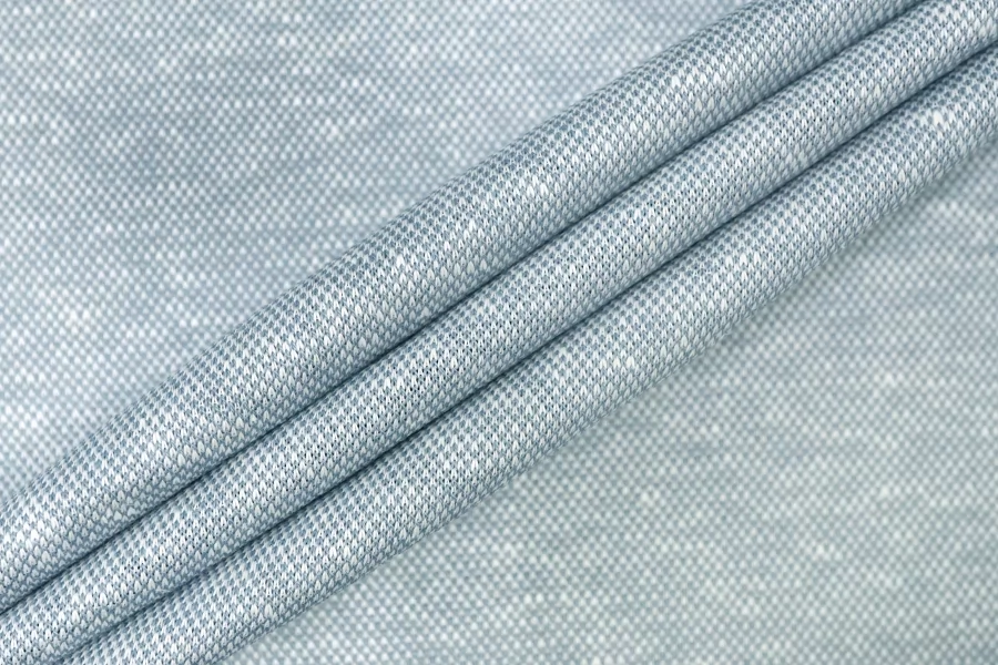 Трикотаж льняной пике Бело-голубой BNC H46/4 W30 26032613