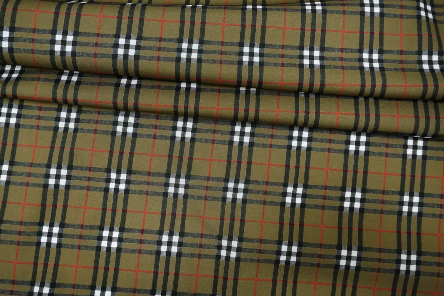 Рубашечный хлопок BURBERRY Зелёная клетка BNC H06 B60 26032618