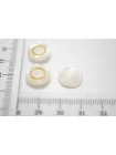 Пуговица пластиковая на ножке Белая с золотой вставкой 12 мм  (S-3)  26112507