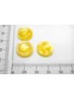 Пуговица пластиковая на ножке Желтая с золотой вставкой 15 мм  (S-3)  26112513