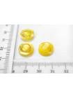 Пуговица пластиковая на ножке Желтая с золотой вставкой 12 мм  (S-3)  26112514