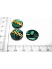 Пуговица пластиковая на ножке Зеленая с золотой вставкой 18 мм  (S-3)  26112515