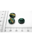 Пуговица пластиковая на ножке Зеленая с золотой вставкой 12 мм  (S-3)  26112517