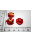 Пуговица пластиковая на ножке Красная с золотой вставкой 18 мм  (S-3)  26112525