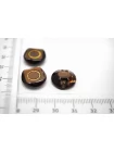 Пуговица пластиковая на ножке Коричневая с золотой вставкой 15 мм  (S-3)  26112535