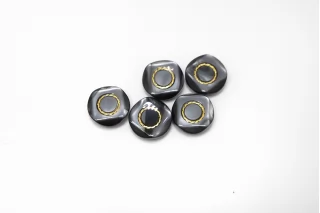 Пуговица пластиковая на ножке Серая с золотой вставкой 15 мм  (S-3)  26112538