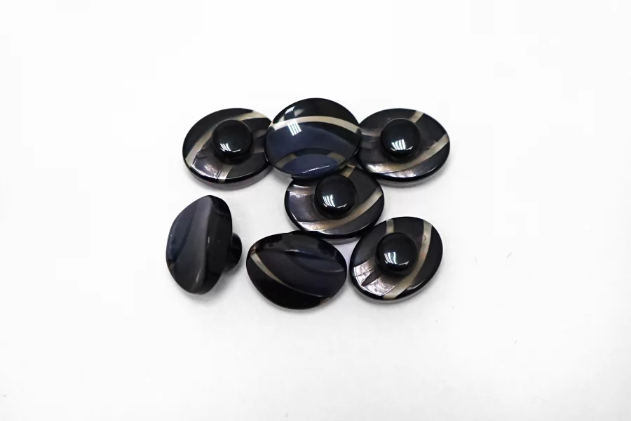 Пуговица пластиковая на ножке черная  12 мм  (S-3)  26112563