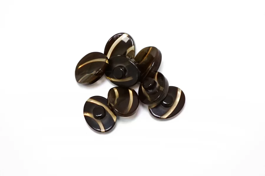 Пуговица пластиковая на ножке Коричневая 15 мм  (S-3)  26112570