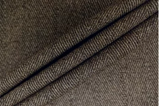 Твид костюмный шерстяной LORO PIANA Ёлочка бежево-коричневая BNC H13/1 FF60 27082664
