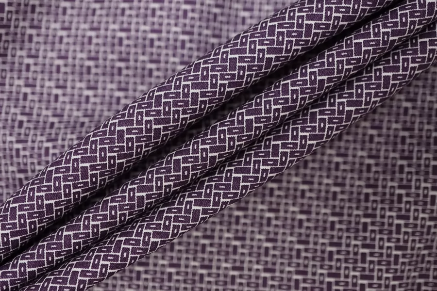 Рубашечный сатиновый хлопок CORNELIANI Абстракция бело-фиолетовая BL H9/2 A77 10022605