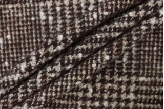 Пальтовая шерсть с альпакой Винно-чёрно-бежевая клетка-гленчек BL H56 EE60 10022652