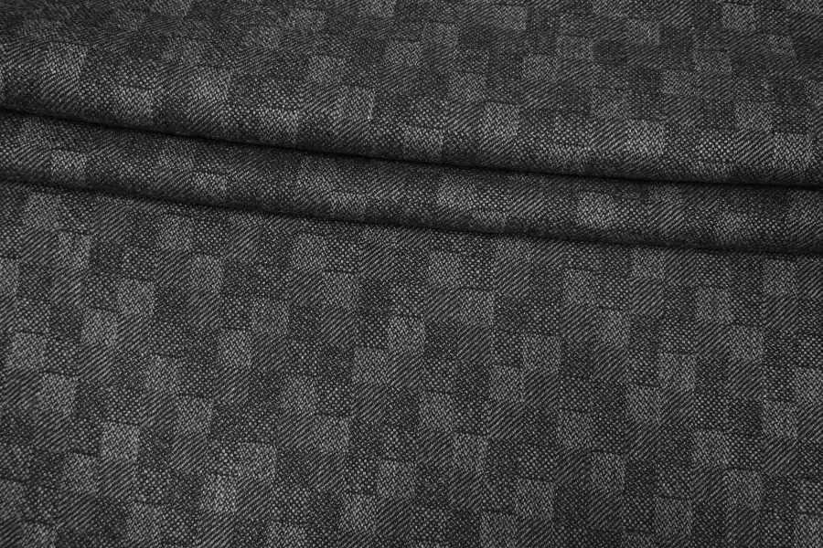 Костюмная шерсть с мохером Серая клетка BL H60/1 FF60 10022656