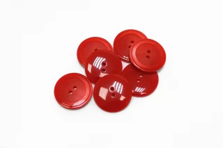 Пуговица пластиковая  Красная 22 мм  ( Q-3)  12022618
