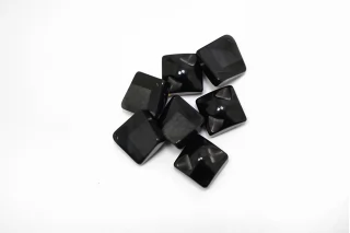 Пуговица пластиковая на ножке Черная с серой вставкой 10 мм  ( Q-3 )  12022635