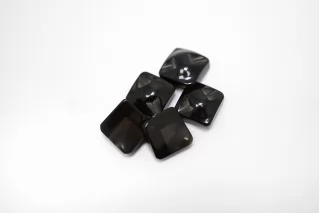 Пуговица пластиковая на ножке Черная с коричневой вставкой 12 мм  ( Q-3 )  12022636