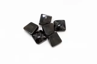 Пуговица пластиковая на ножке Черная с коричневой вставкой 10 мм  ( Q-3 )  12022637