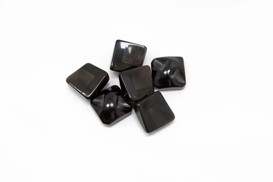 Пуговица пластиковая на ножке Черная с коричневой вставкой 10 мм  ( Q-3 )  12022637