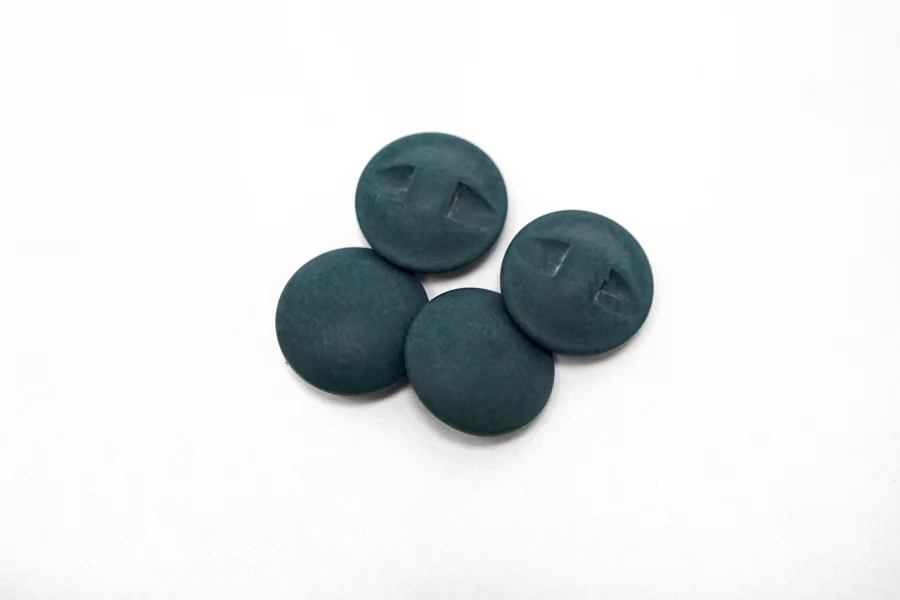 Пуговица пластиковая на ножке  Серо-Зеленая 15 мм  ( Q-3)  12022646