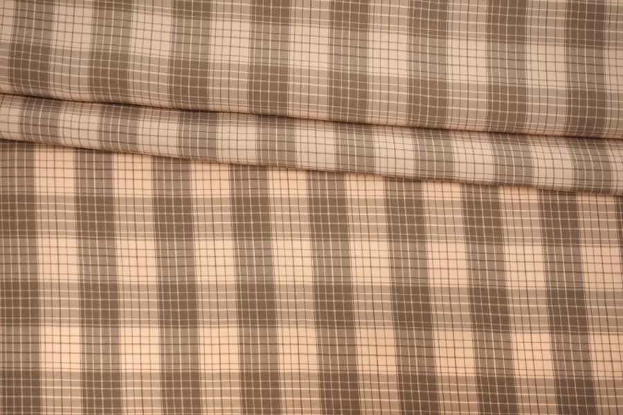 Рубашечный хлопок с вискозой Бежевая клетка FRM H6/1 B30 13022604