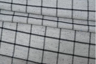 Хлопок с шёлком рубашечно-плательный Серый в клетку FRM H6/1 B60 13022606