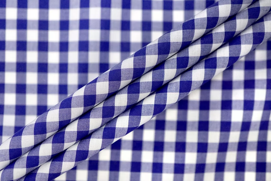 Рубашечный хлопок мерсеризованный Сине-белая клетка FRM H6/1 B40 13022608