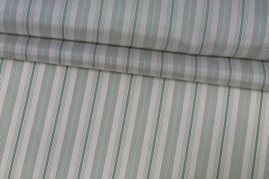 Подкладочная вискоза Чёрно-бело-зелёная полоска FRM H50/3 U11 13022612