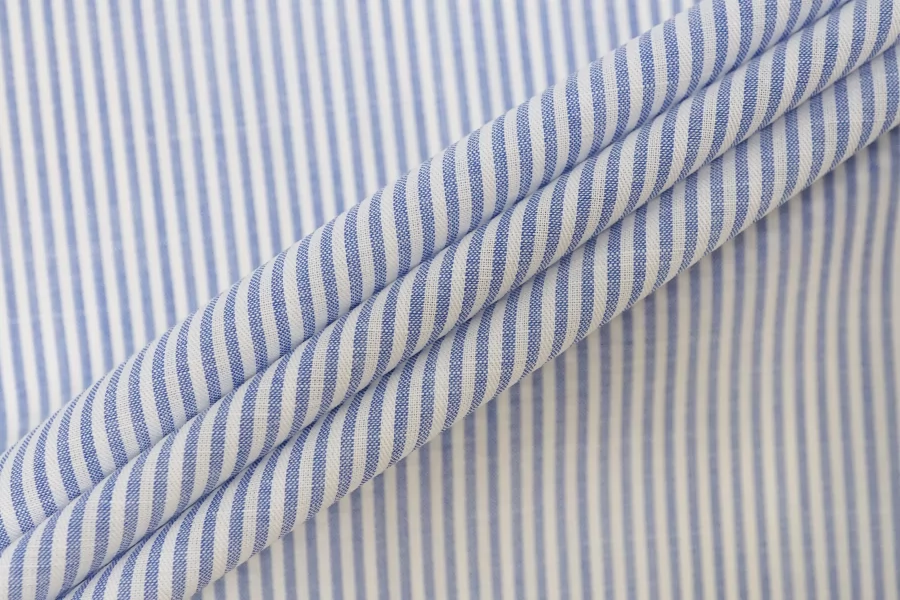 Рубашечный хлопок в полоску Бело-голубой FRM H5 G20 13022616