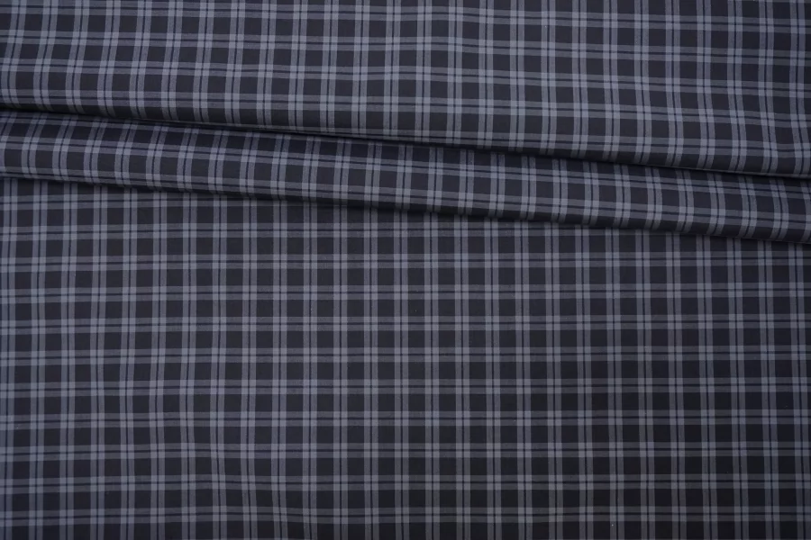 Рубашечный хлопок мерсеризованный ALBINI Чёрно-серая клетка FRM H6/1 B50 13022625