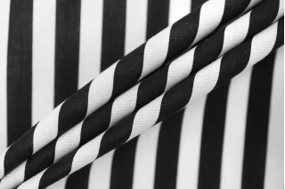 Рубашечный хлопок-стрейч Чёрно-белый в полоску FRM H5 A30 13022630