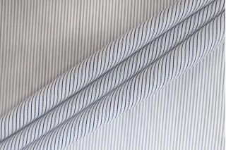 Рубашечный хлопок-стрейч мерсеризованный ALBINI Белый в синюю полоску FRM H5 A40 13022631