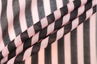 Батист хлопковый Чёрно-розовая полоска FRM H2/4 A33 13022644