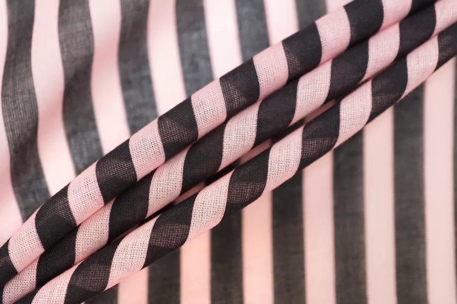 Батист хлопковый Чёрно-розовая полоска FRM H2/4 A33 13022644