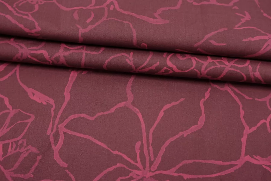 Рубашечный хлопок мерсеризованный Абстракция цветочная малиново-сливовая FRM H003 FF22 13022652